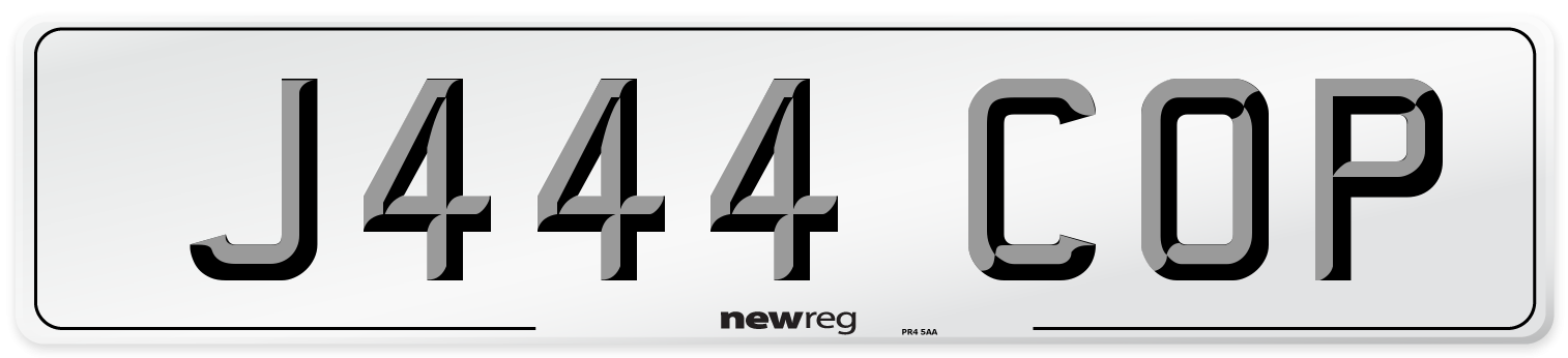 J444 COP Number Plate from New Reg